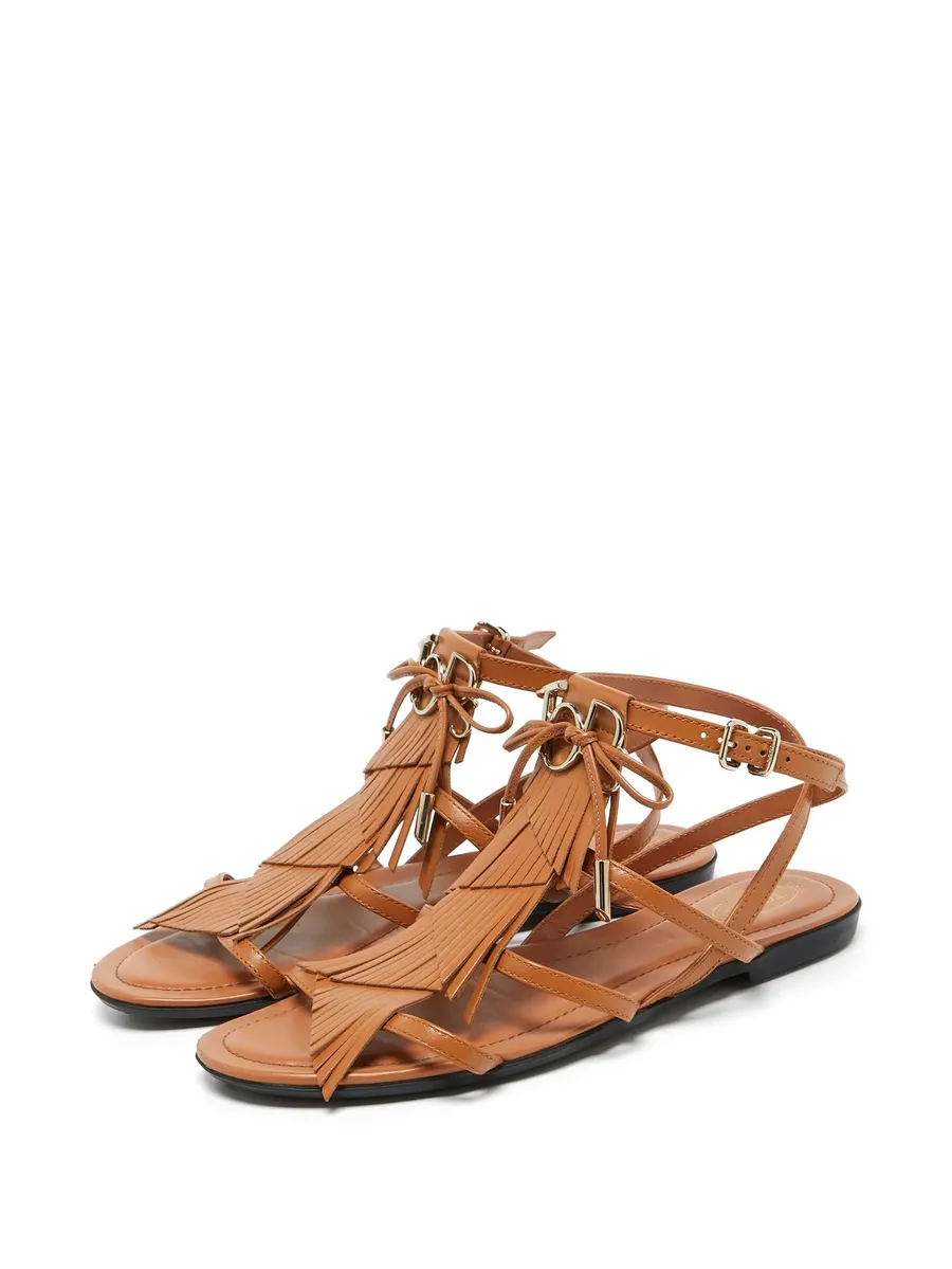fringed logo sandals 4