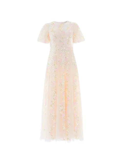 Confetti round-neck maxi dress