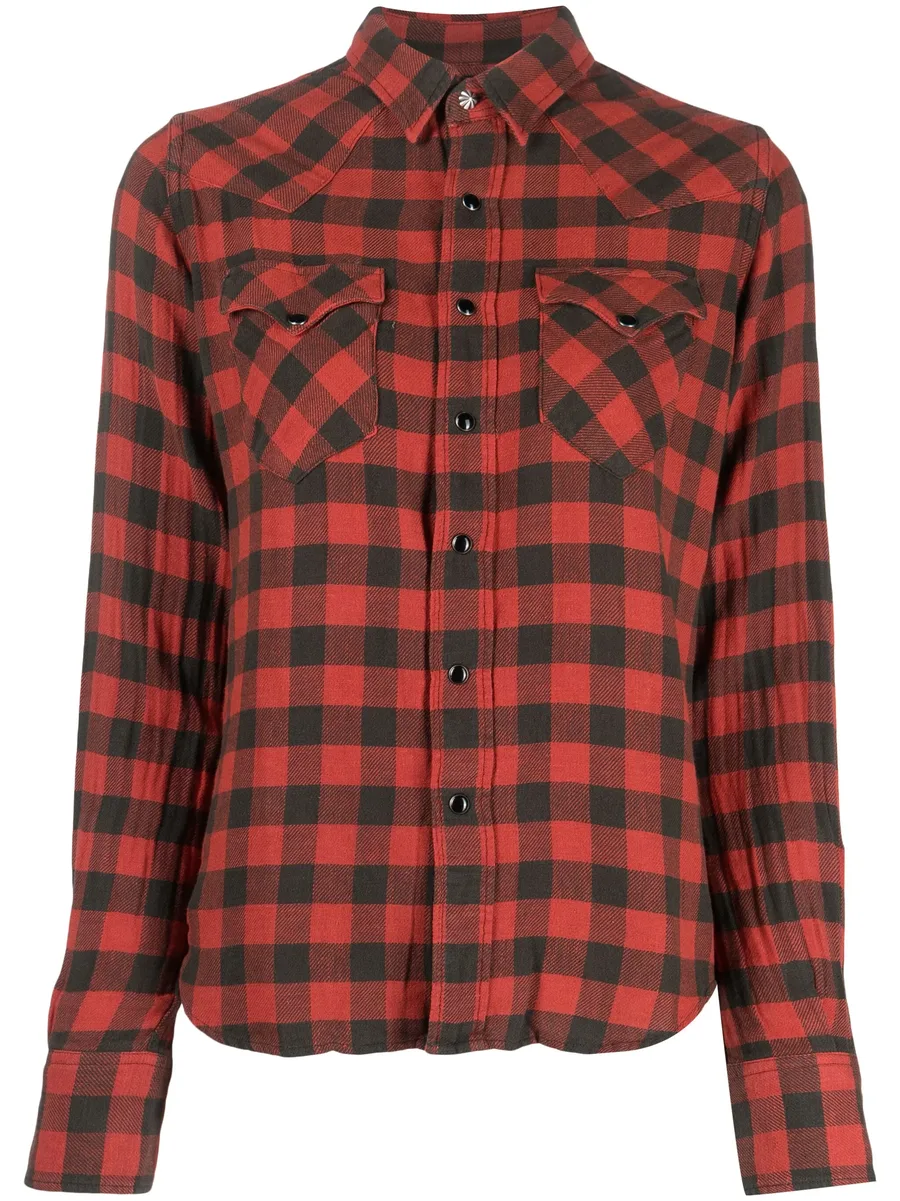check-print linen shirt 2