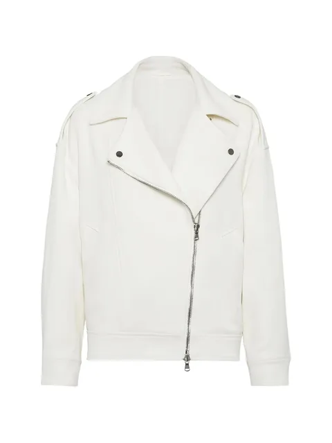 asymmetric-zip biker jacket