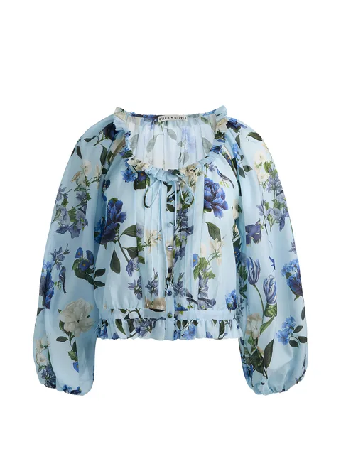 McLaine floral-print ruffled blouse