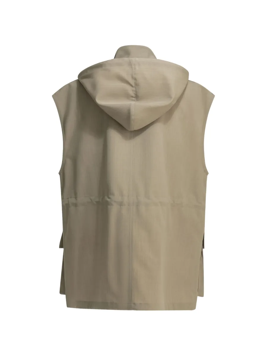 hooded drawstring gilet 3