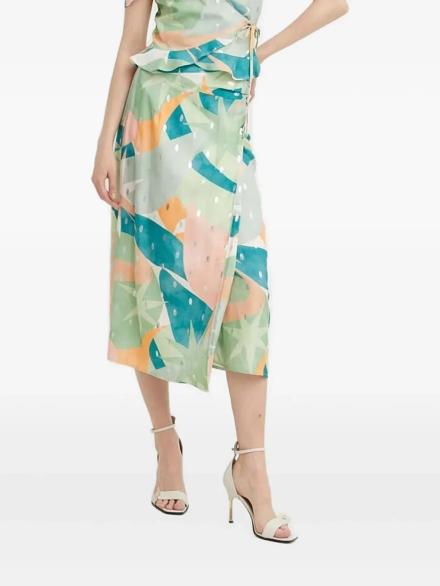 abstract-print asymmetric skirt 2