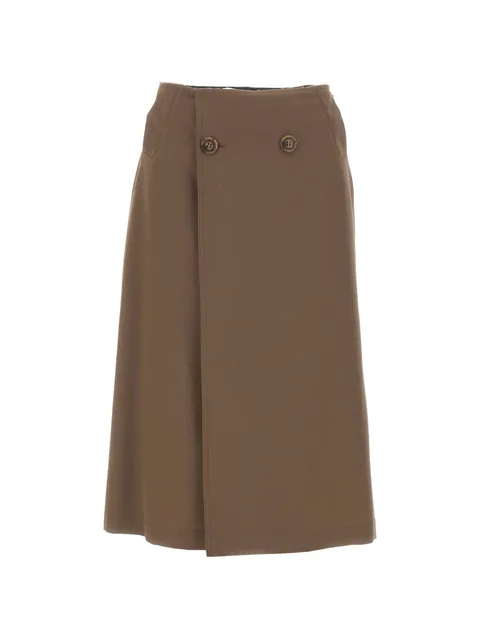wrap-design midi skirt