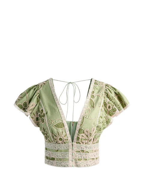 Keeley flutter-sleeve blouse