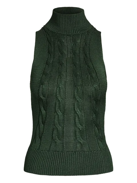 cable-knit sleeveless top