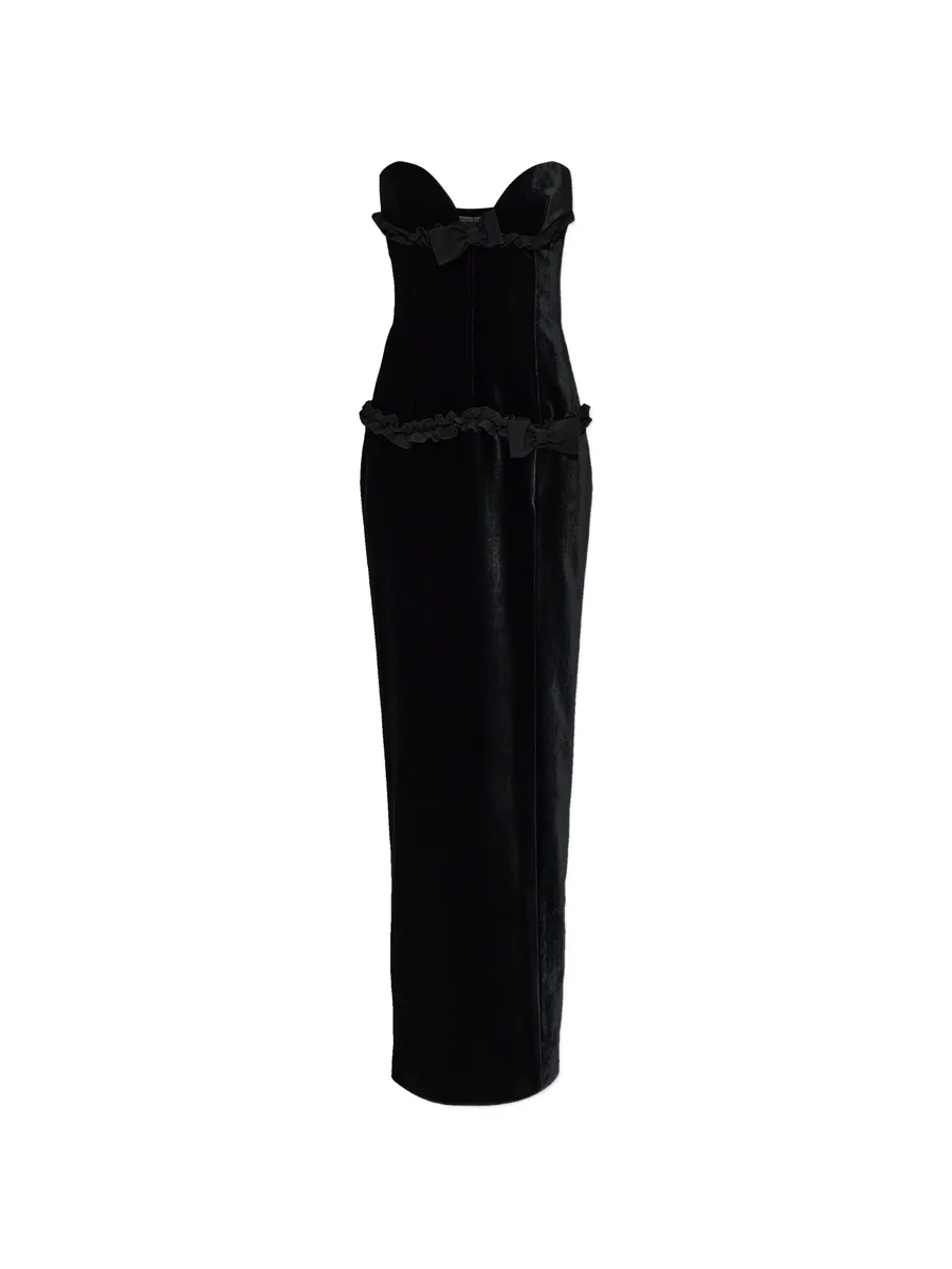 ruffled bow-detail maxi dress 2