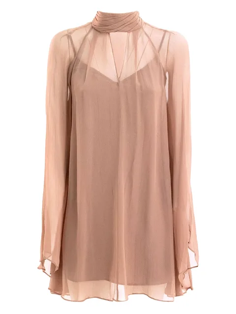 high-neck mini dress