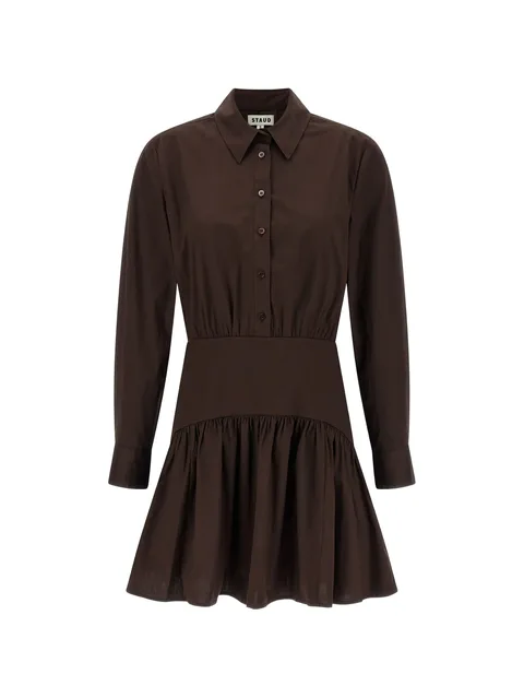Rocco button long-sleeve midi dress