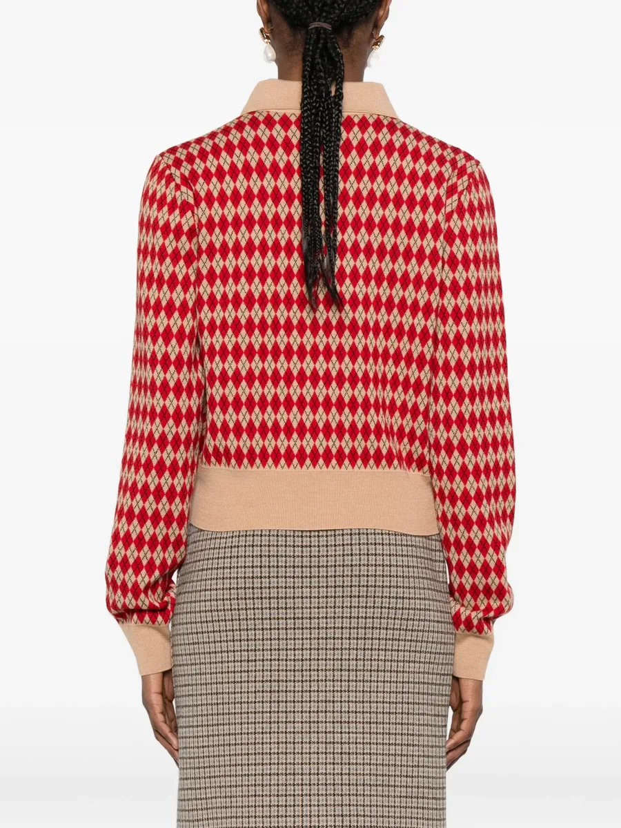diamond-pattern polo shirt 8