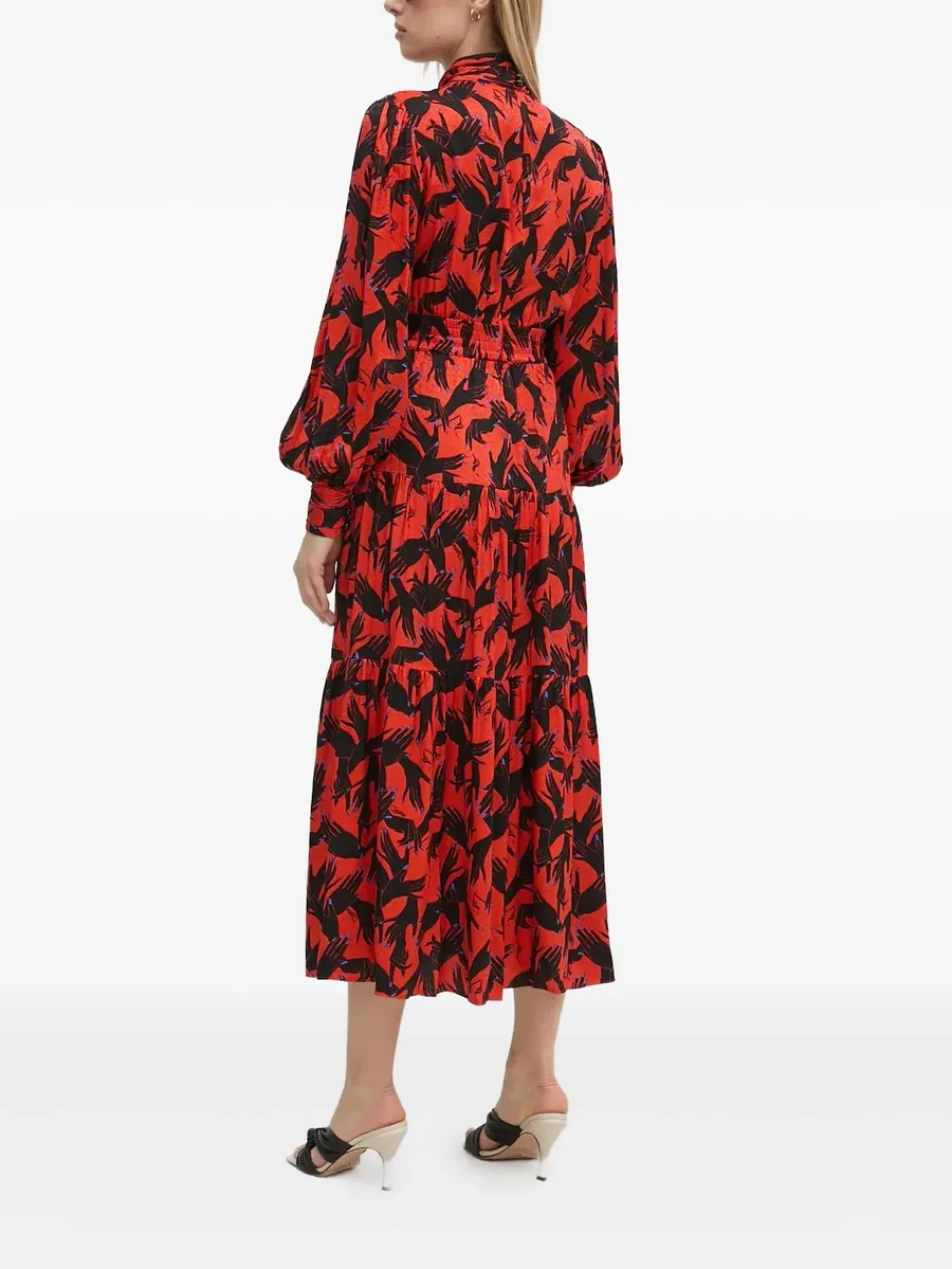 tiered printed midi dress 6