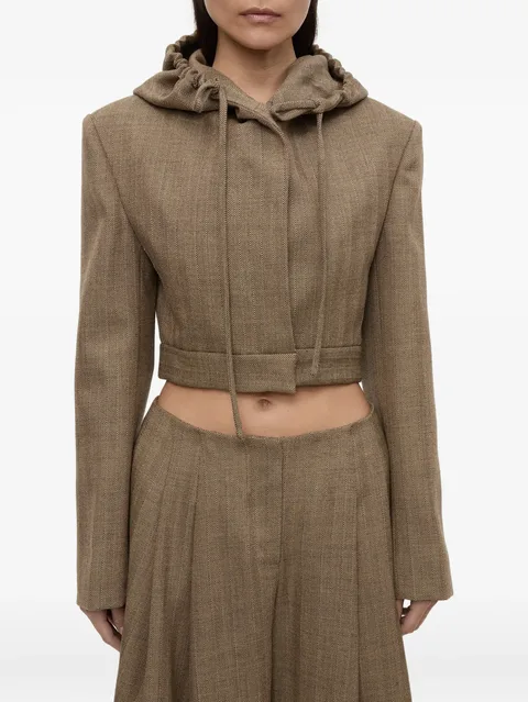 Plinth herringbone hooded jacket