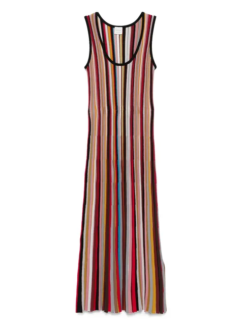 striped ribbed knit dress