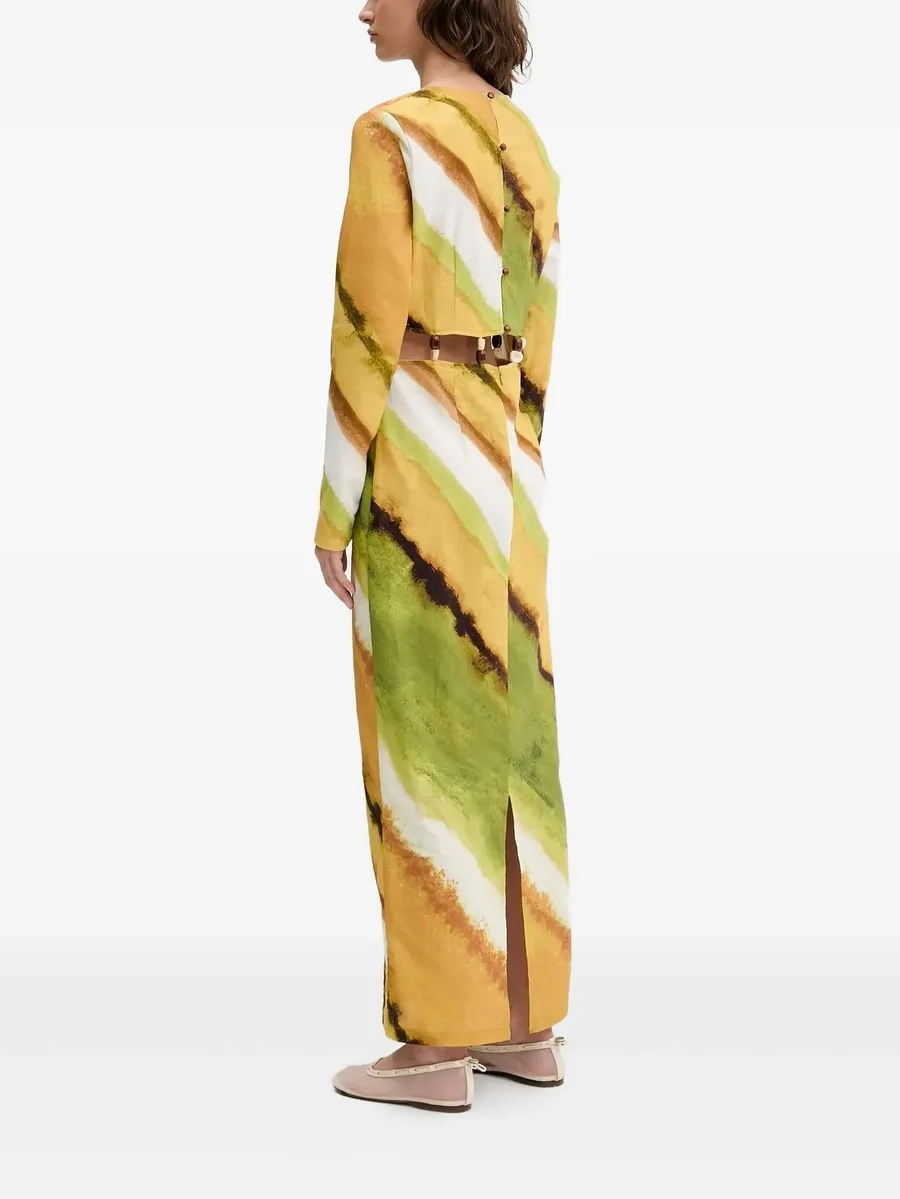 diagonal-print beaded-waist maxi dress 5