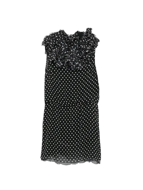 polka dot ruffled midi dress