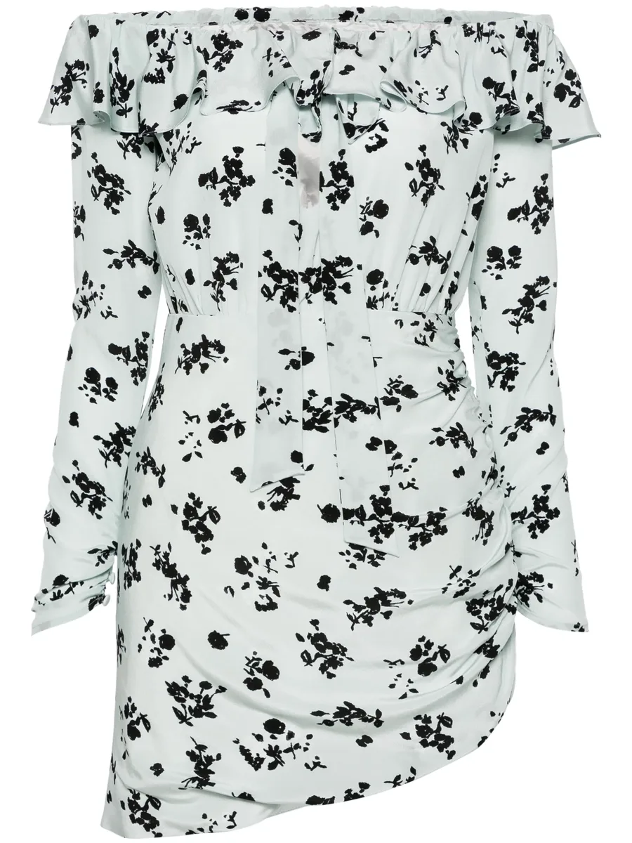 rose-print silk minidress 2