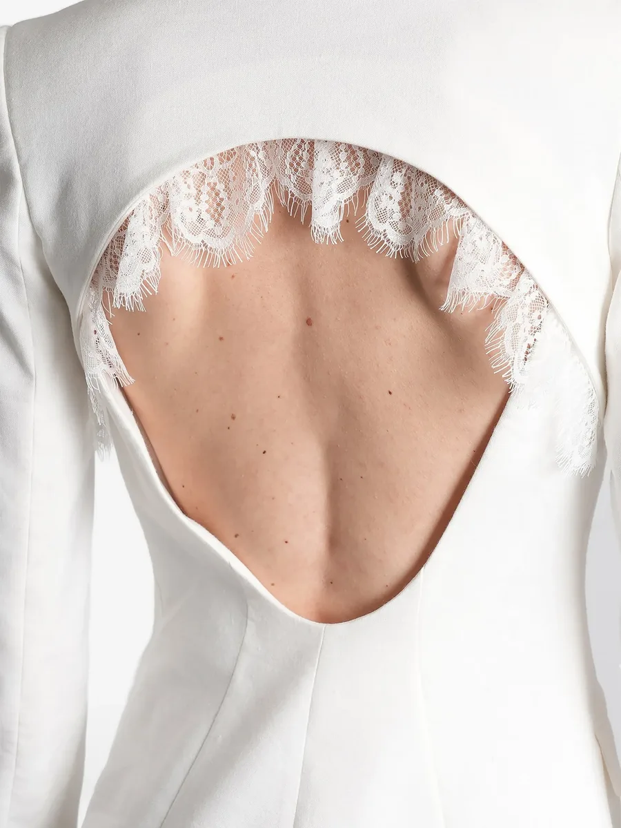 lace-trim cut-out mini dress 10