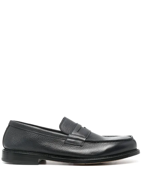 penny-slot leather loafers