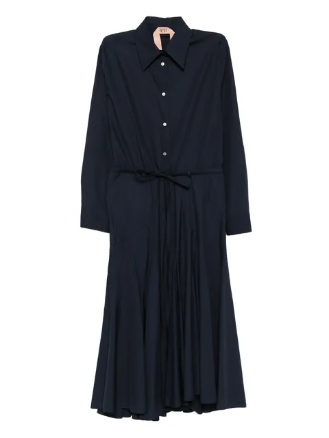 button-down flared midi dress