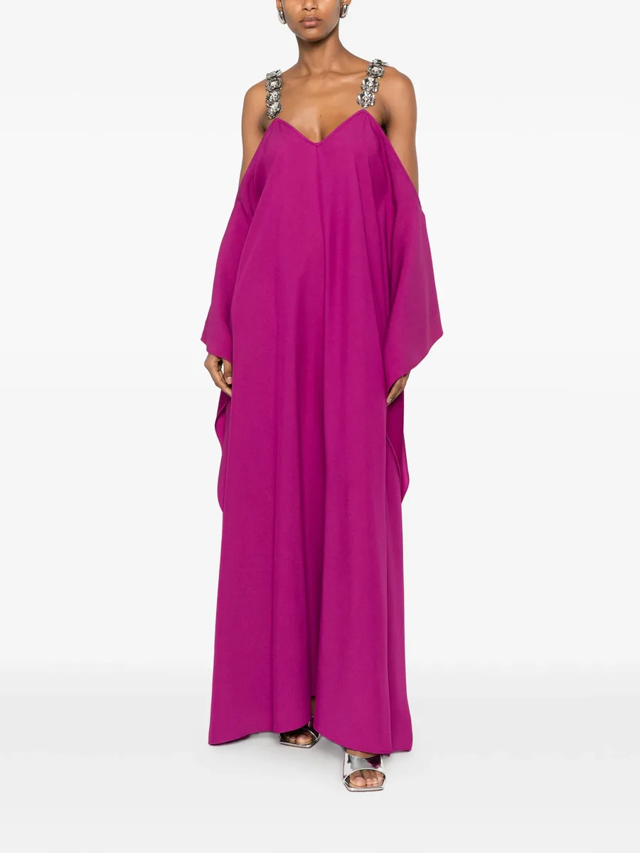 crystal-embellished cold-shoulder dress 4
