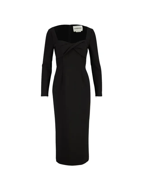 twist-detail long-sleeve dress