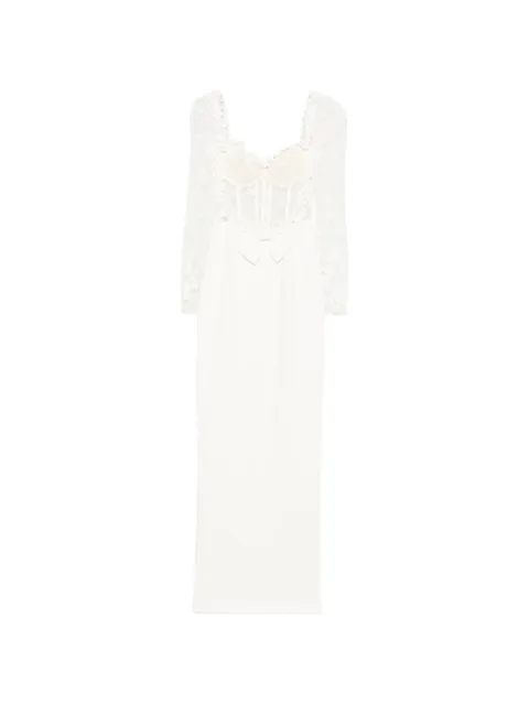 lace bow maxi dress