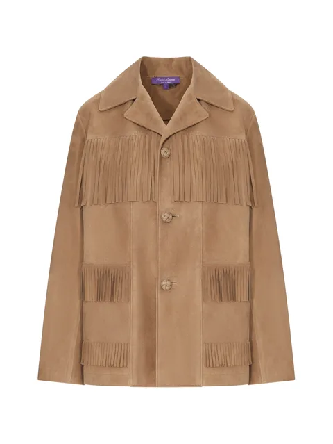 fringe-trimmed suede jacket