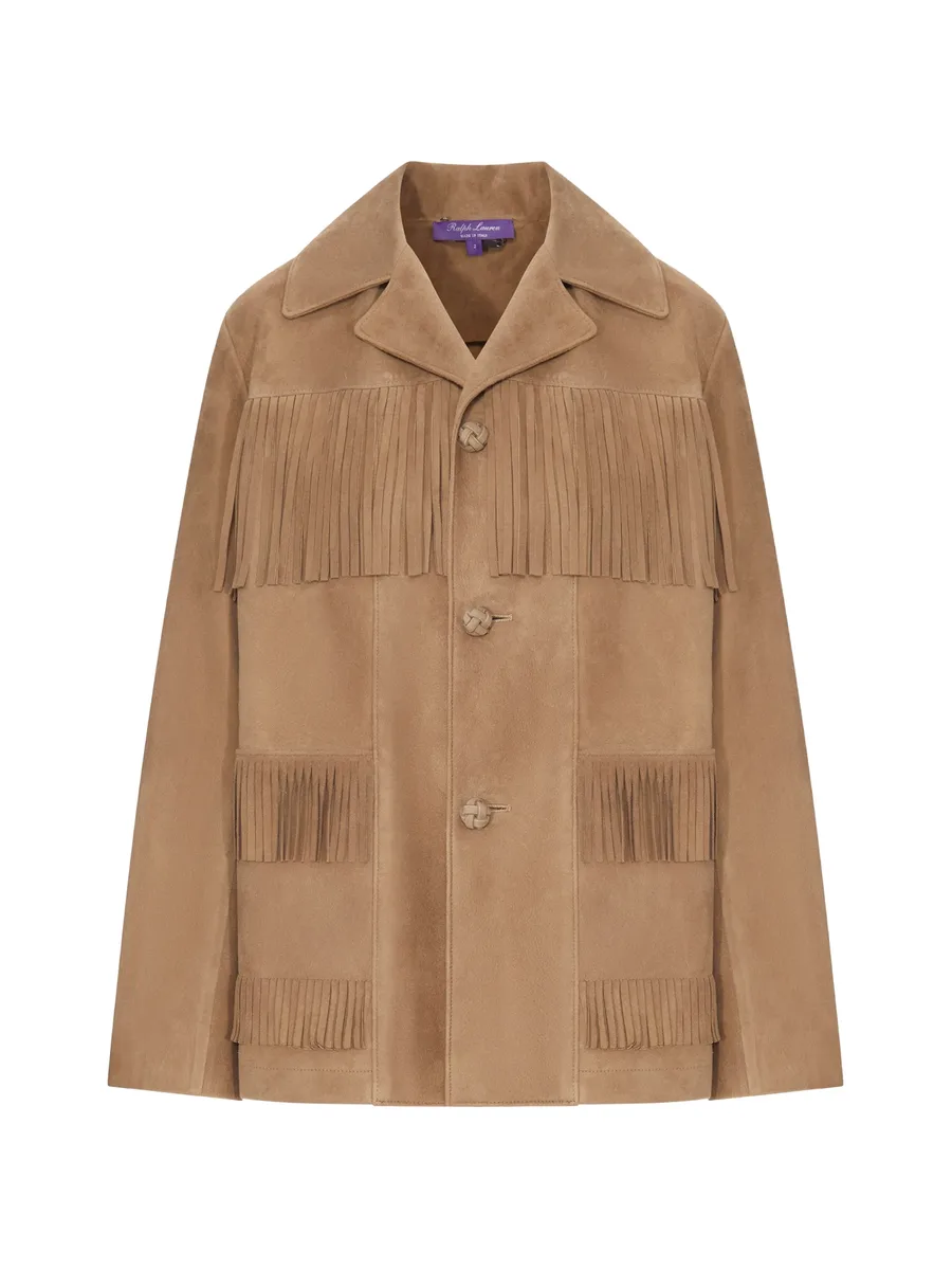 fringe-trimmed suede jacket 2