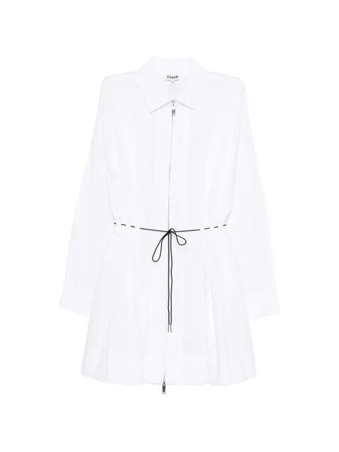zip drawstring mini dress