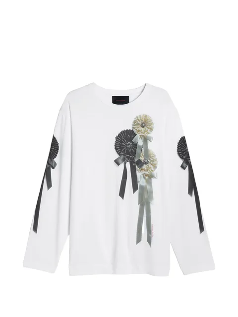 rosette-print long-sleeve T-shirt