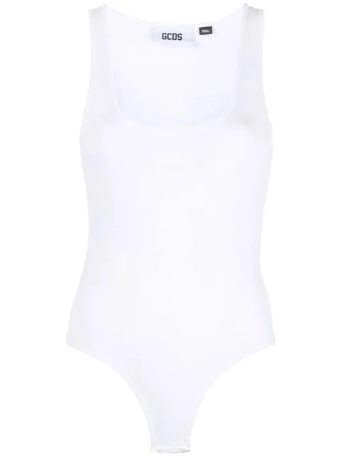 logo-print sleeveless bodysuit