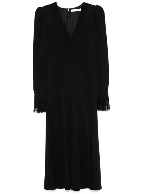 V-neck midi dress