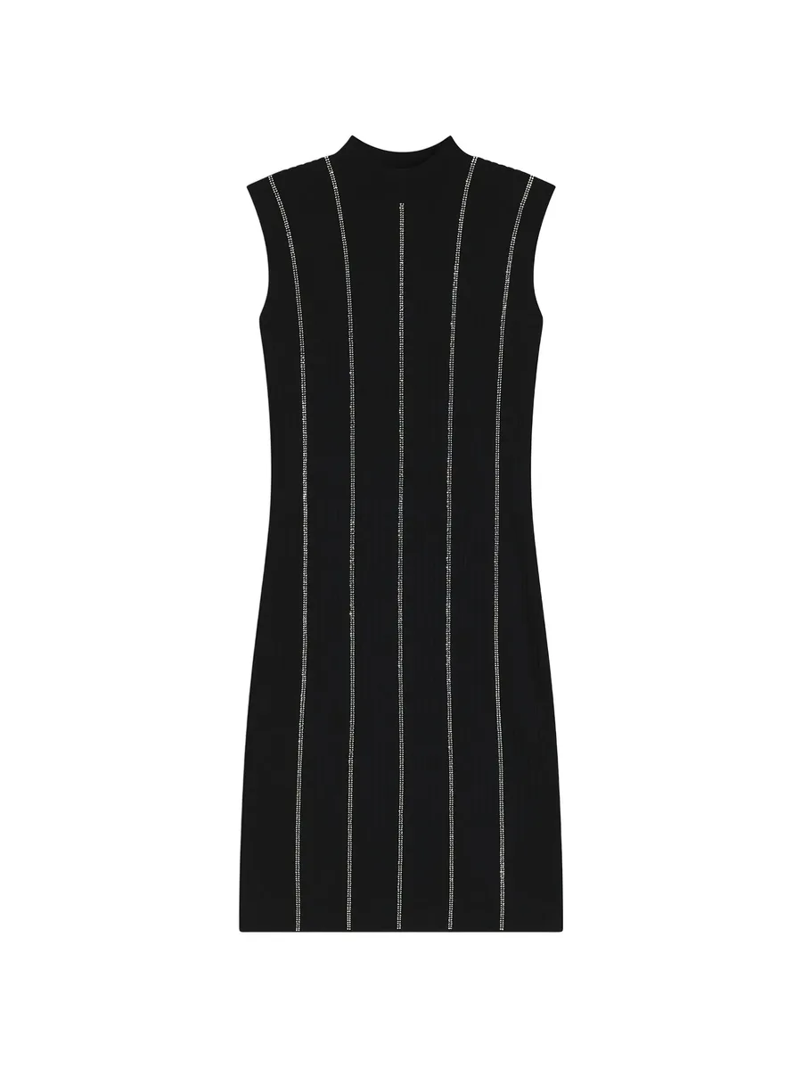 rhinestone embellished ribbed mini dress 2