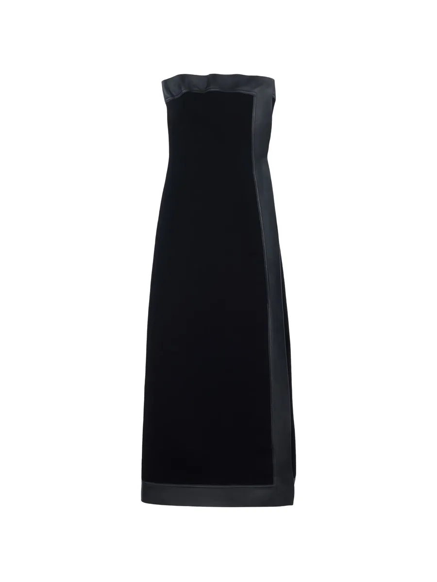 leather-trim strapless dress 2