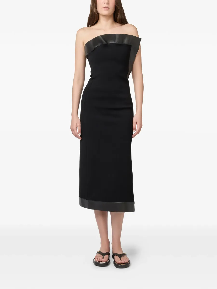 leather-trim strapless dress 4