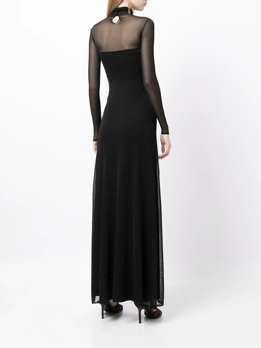 sheer panels flared dress 8
