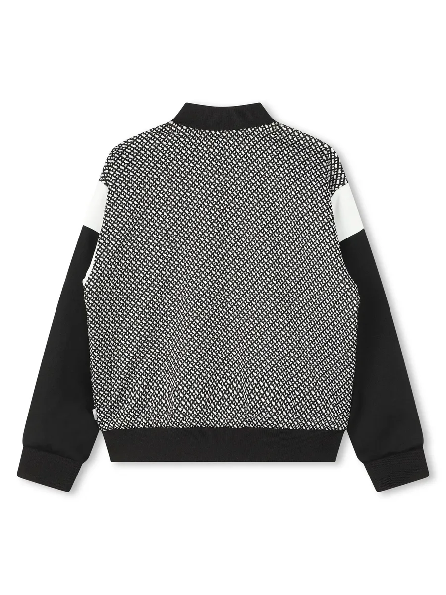 logo-jacquard zipped jacket 4