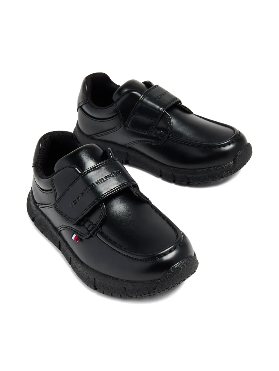 touch-strap leather sneakers 1