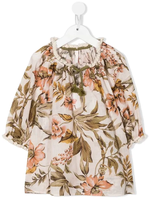 Anneke stripe-print smock top