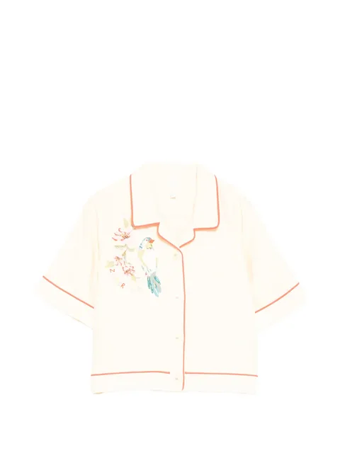 graphic-embroidered shirt