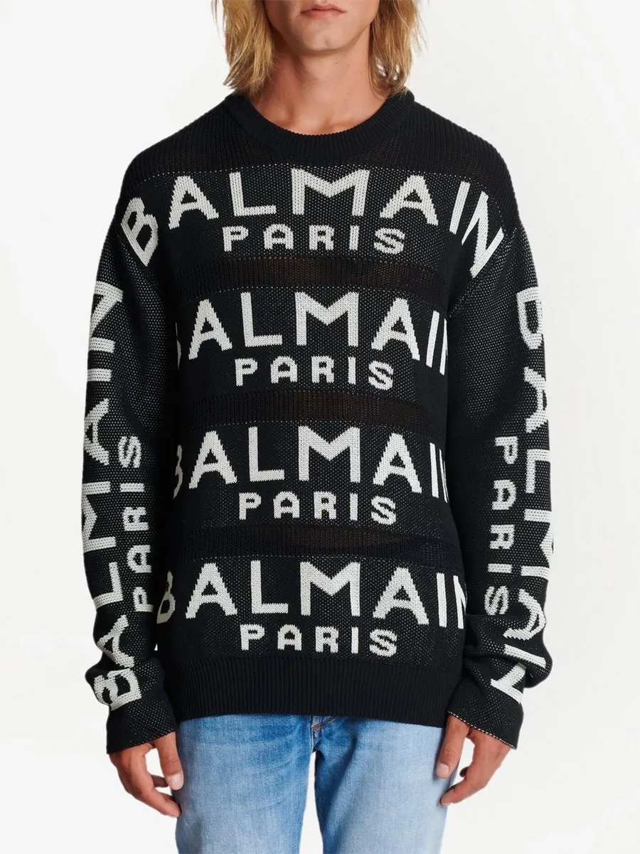 logo-intarsia knitted jumper 5