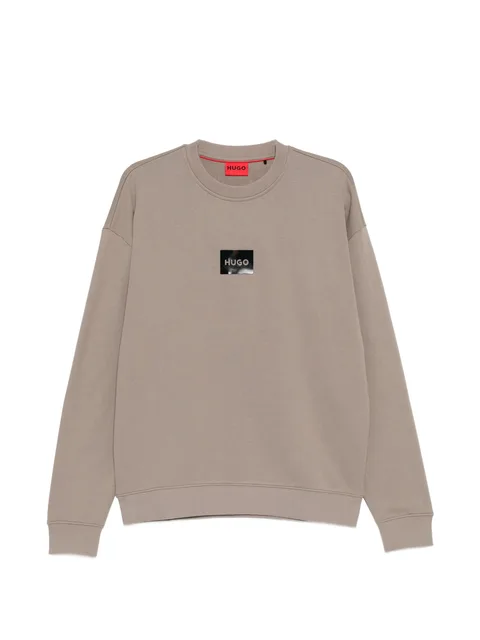 logo-patch crew-neck sweater