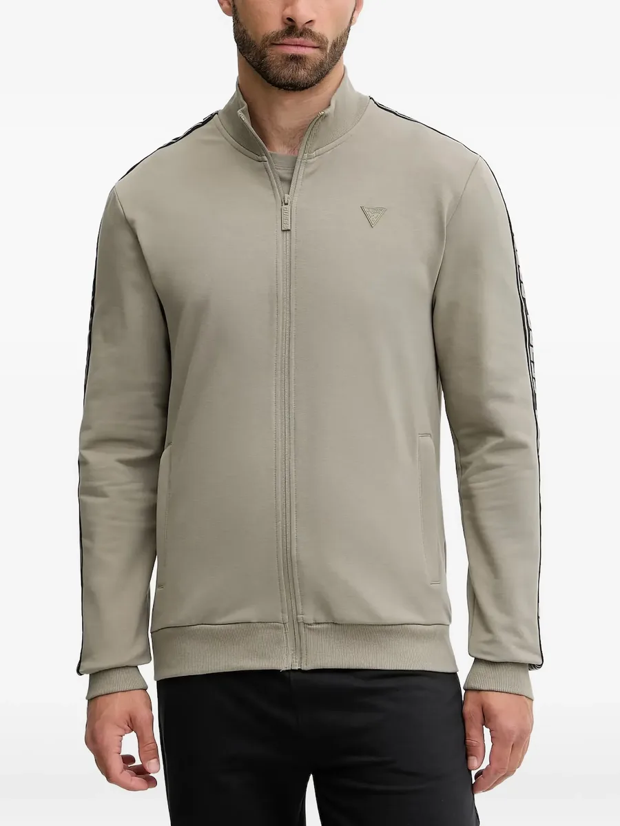 logo-taped full-zip sweatshirt 2