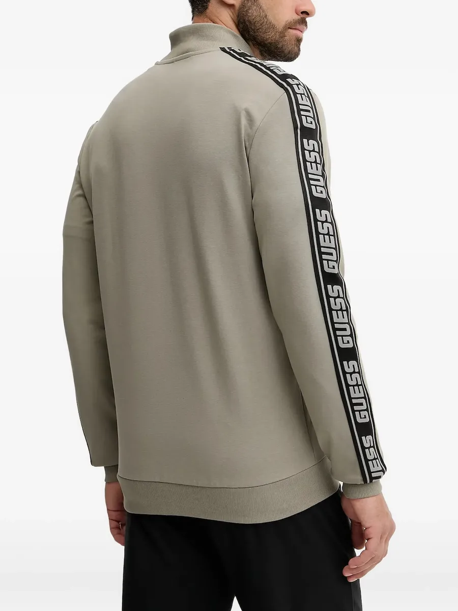 logo-taped full-zip sweatshirt 6