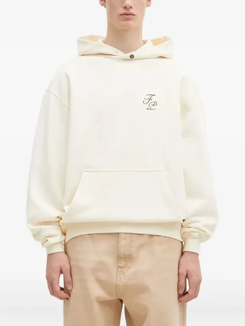 garden-print hoodie