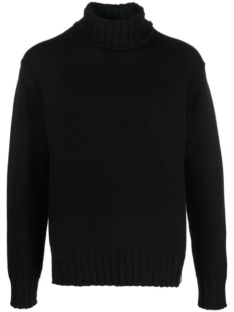 Over turtleneck sweater