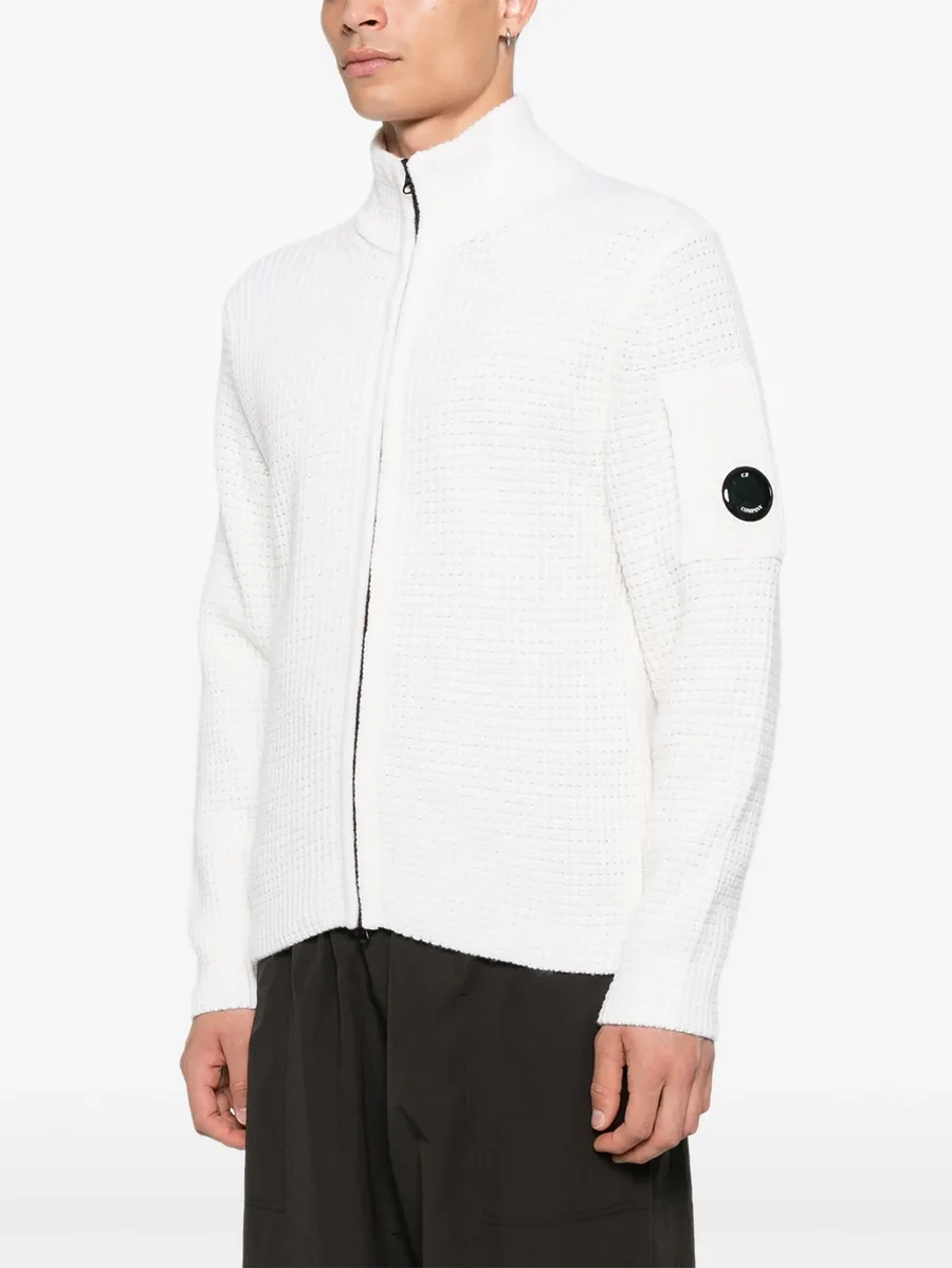 zip-front waffle-knit cardigan 5