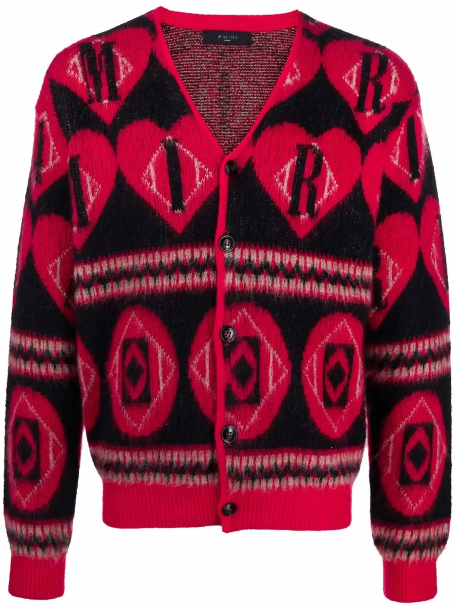 logo heart intarsia-knit cardigan 2