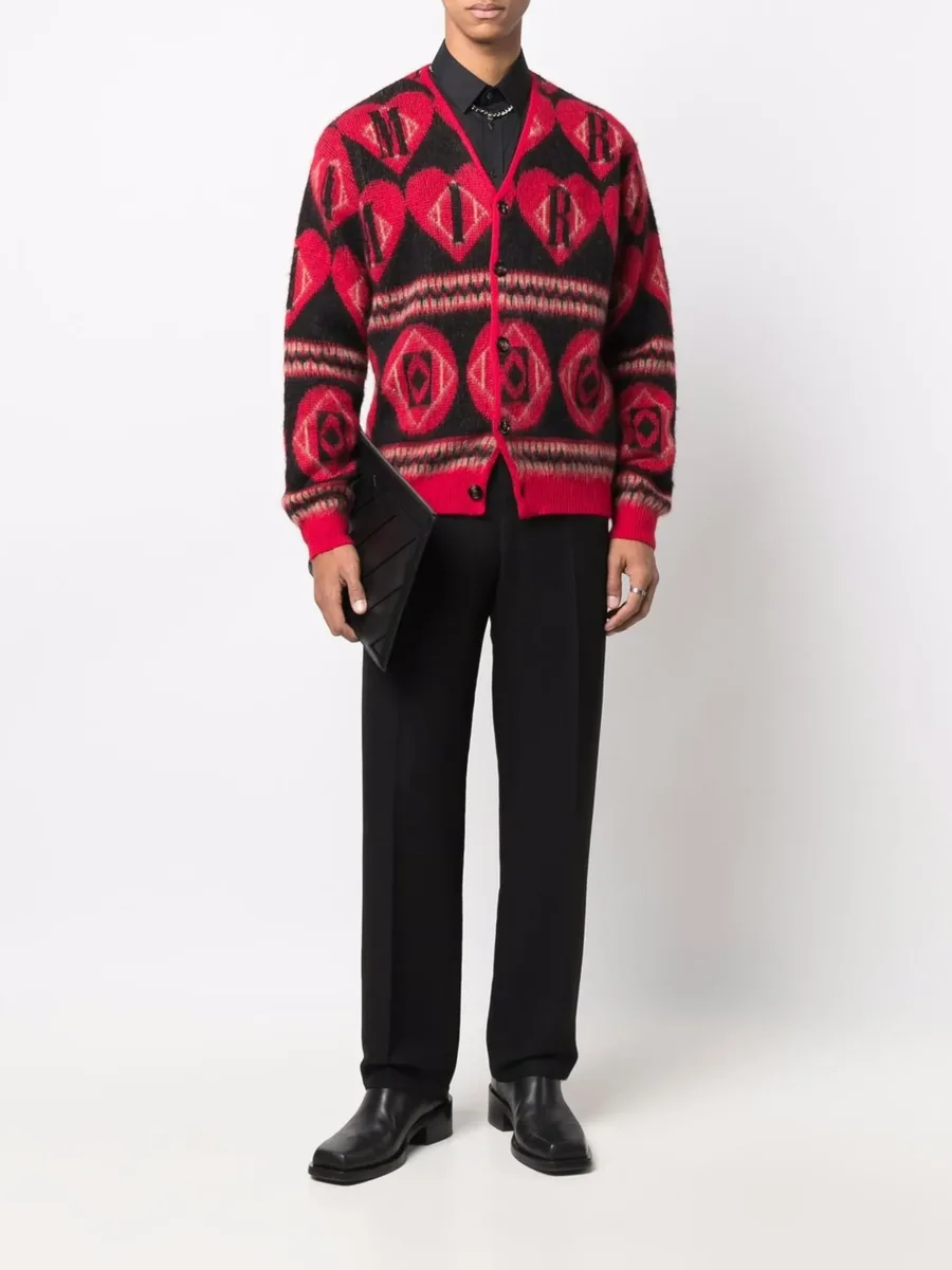 logo heart intarsia-knit cardigan 3