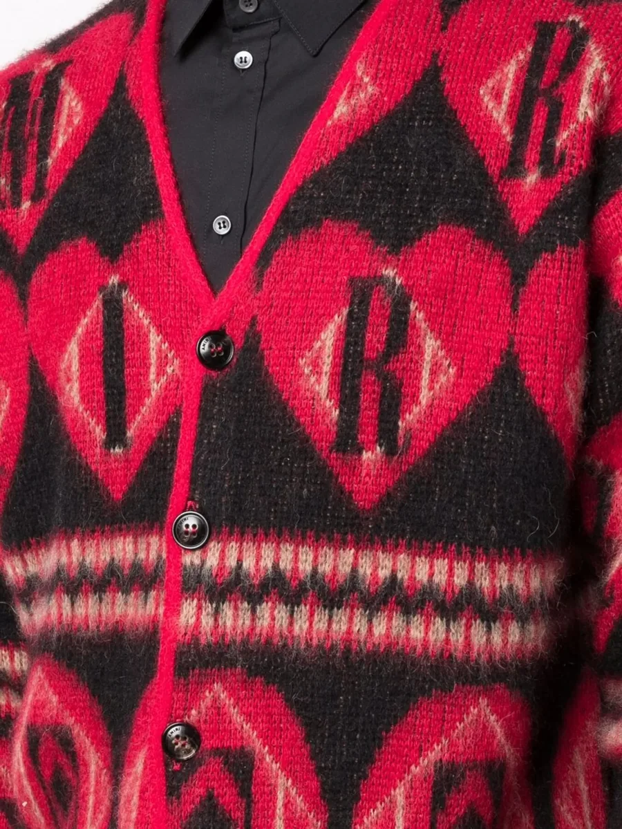 logo heart intarsia-knit cardigan 9